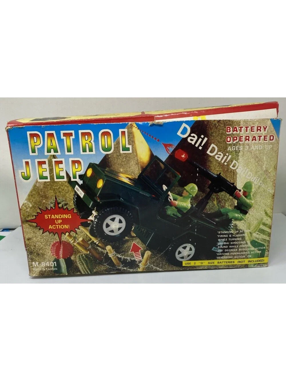 Rare Vintage Toy Army Jeep M-8401 Battery Operated 12” Long